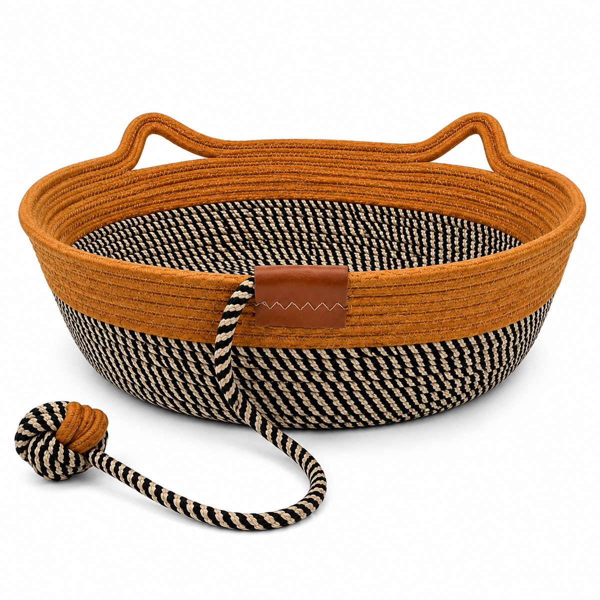 Woven Cotton Rope Cat Bed – Eco-Friendly Basket