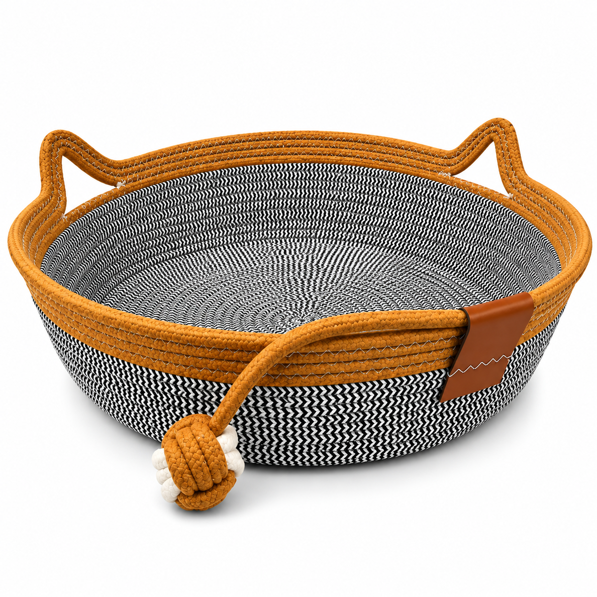 Woven Cotton Rope Cat Bed – Eco-Friendly Basket