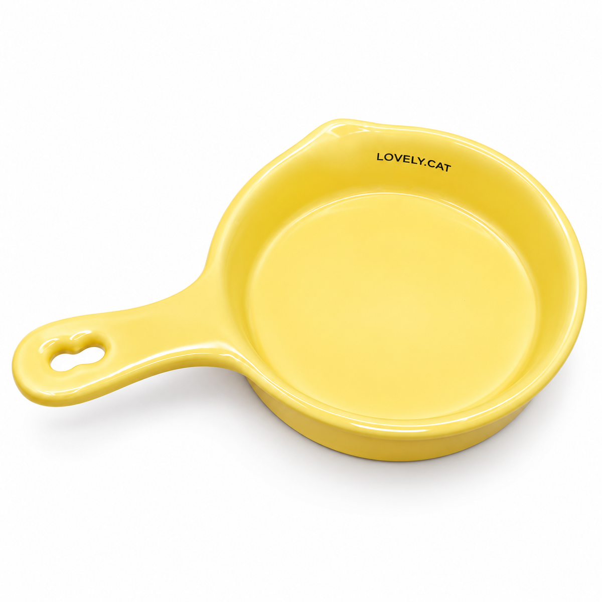 Ceramic  food bowl with handle-Wooden Stand