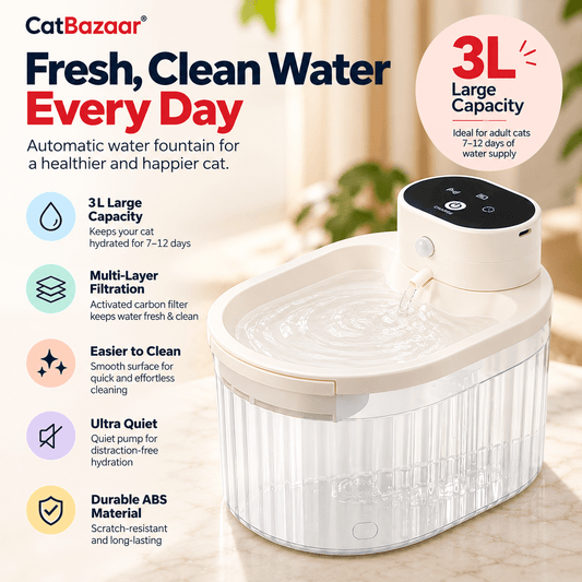 Automatic Cat Water Fountain-3L - Catbazaar.in