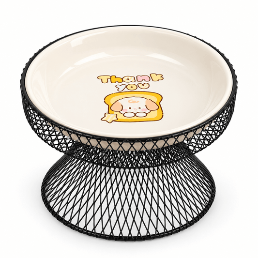 Ceramic Raised Cat Bowl – Whisker-Friendly Design - Catbazaar.in