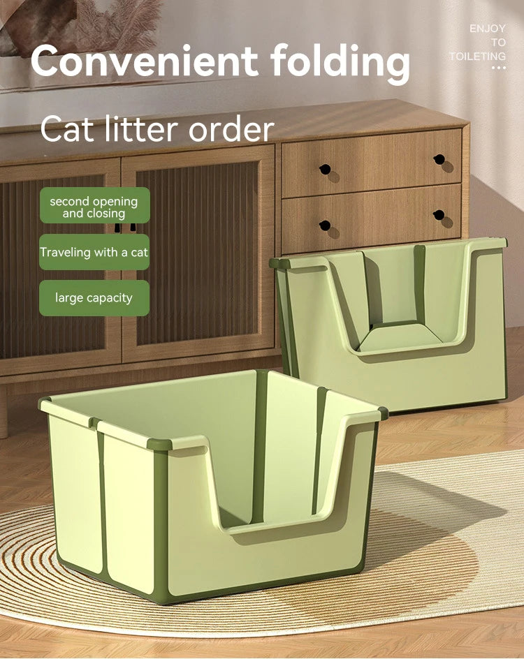 Foldable Cat Litter Box I Travel Litter Box