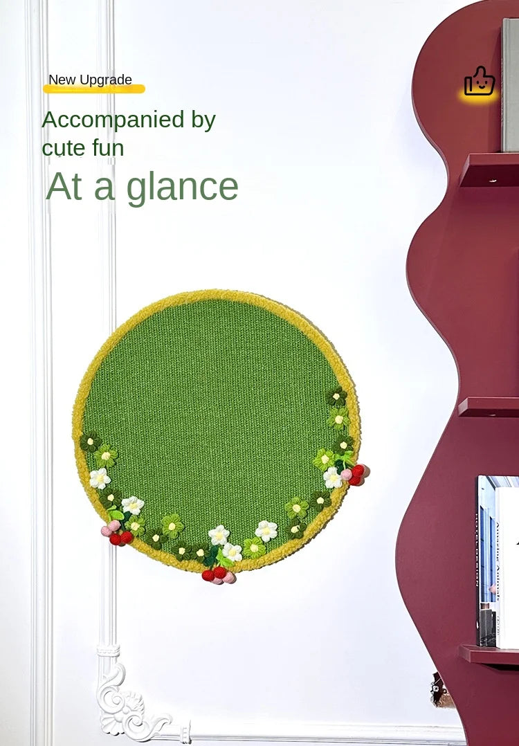 Natural Sisal Cat Scratch Mat | Flower Garden Scratch Pad & Play Mat (Anti-Slip, Durable, Multi-Use)