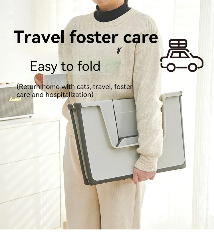 Foldable Cat Litter Box I Travel Litter Box