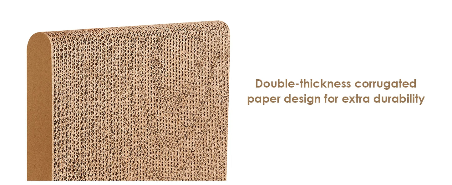 L-Shaped Cat Scratcher Board with Ball Track | Vertical & Horizontal Corrugated Cat Scratching Pad for Indoor Cats