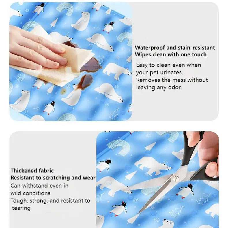 Gel-Based Cooling Bed for Cats – Summer Cooling Mat with Pillow