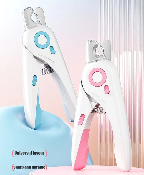 LED Cat Nail Clipper with Safety Guard & Built-in File | Precision Pet Grooming Tool