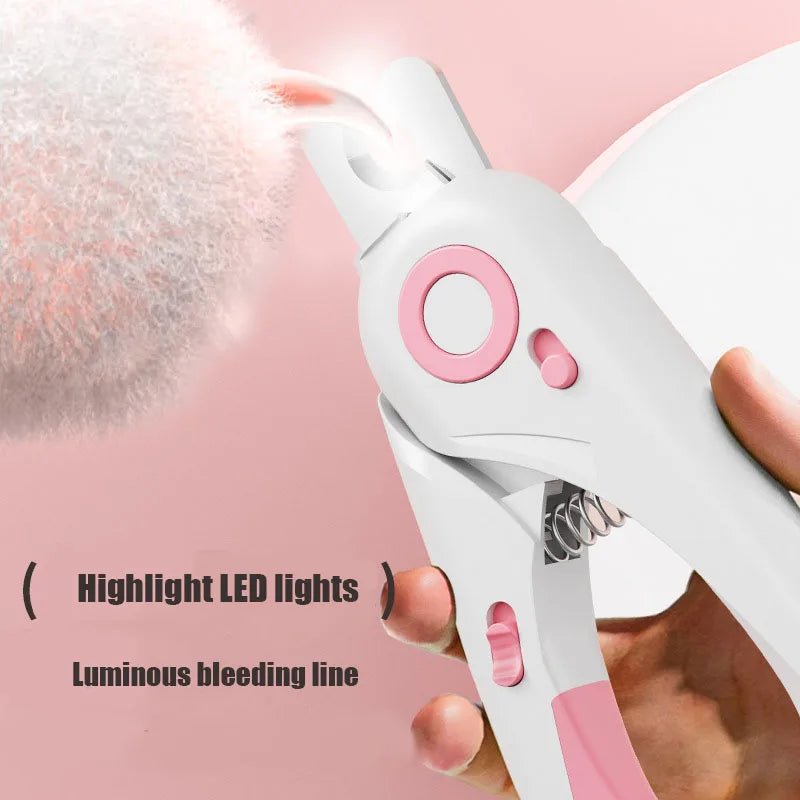 LED Cat Nail Clipper with Safety Guard & Built-in File | Precision Pet Grooming Tool