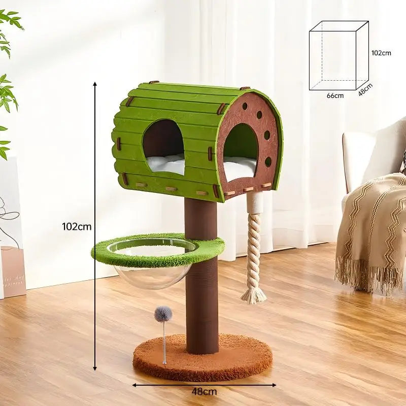 Premium Multi-Level Cat Tree with Cozy House, Scratching Post & Hammock | All-in-One Cat Activity Tower