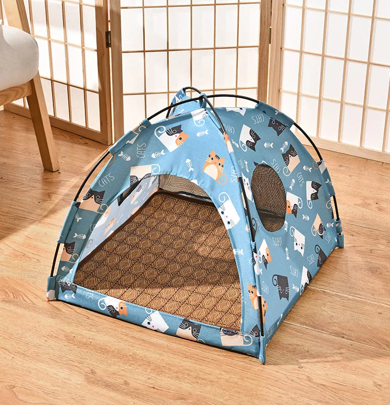 Foldable Cat Tent Bed | Cozy Indoor Hideout with Breathable Mesh Windows