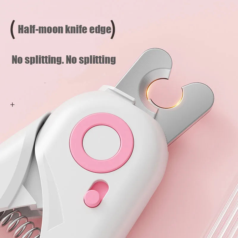 LED Cat Nail Clipper with Safety Guard & Built-in File | Precision Pet Grooming Tool