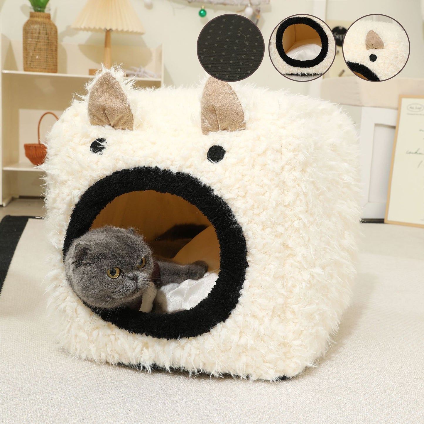 Sheep House Bed– Warm, Enclosed Comfort Bed for cats
