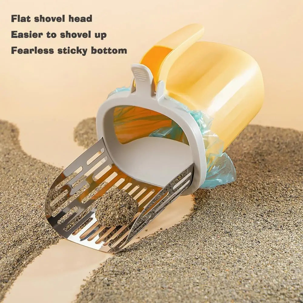 Self-Cleaning Cat Litter Scoop with Waste Bin | One-Handed Litter Cleaner | Hygienic No-Touch Scooper