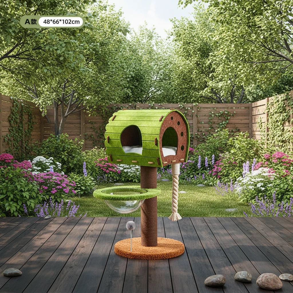 Premium Multi-Level Cat Tree with Cozy House, Scratching Post & Hammock | All-in-One Cat Activity Tower