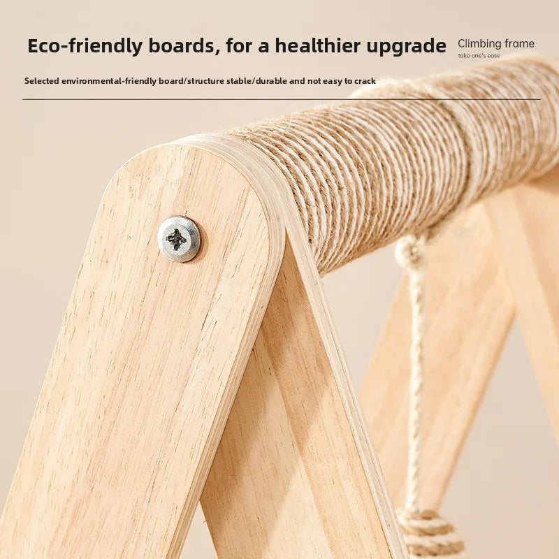 Multi-Level Wooden Cat Climbing Frame – Scratch, Climb & Relax