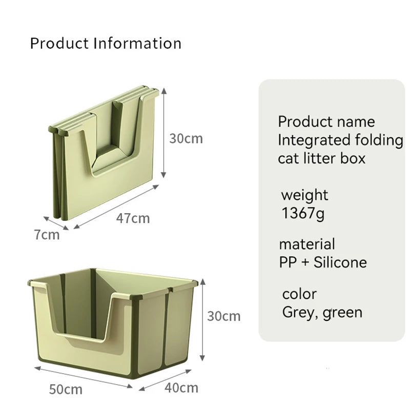 Foldable Cat Litter Box I Travel Litter Box