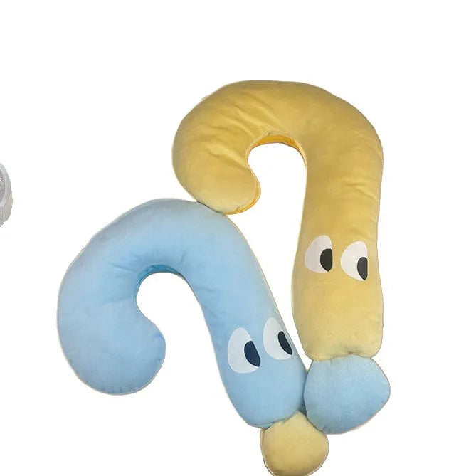Question Mark Cat Pillow Bed | Soft Plush Pet Cushion | Multi-Use Cat Lounger & Comfort Toy
