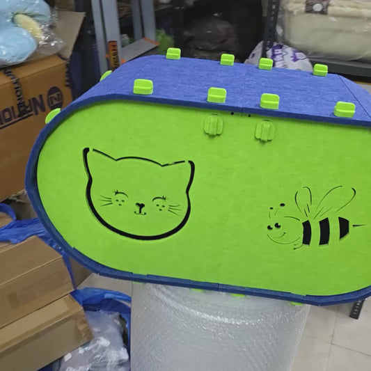 Interactive Felt Cat Tunnel House – Scratch, Play & Rest Space for Cats